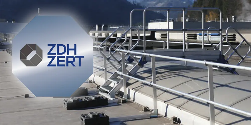 Barrial-Geländer – selbsttragend Flachdach Übergang