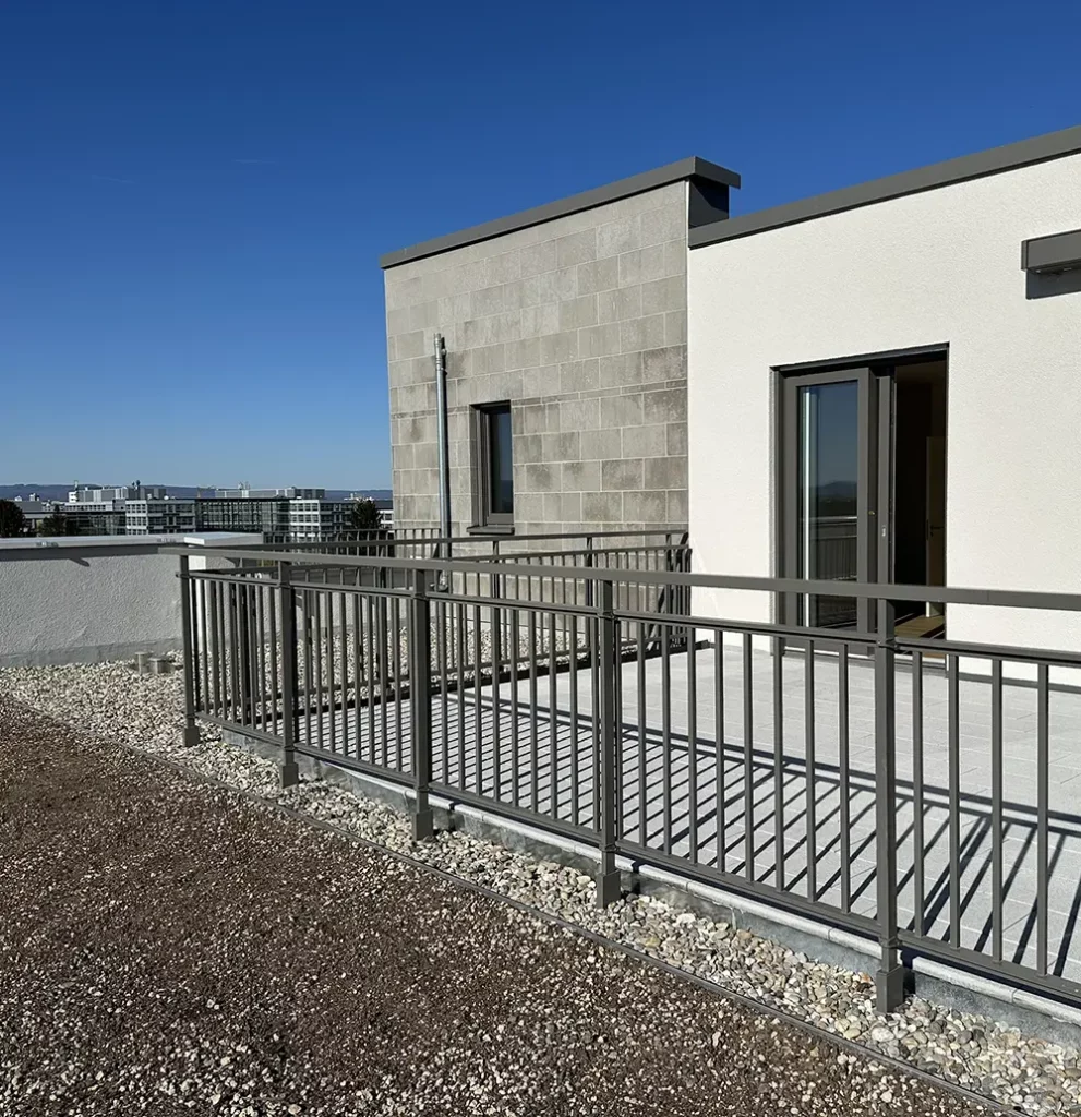 Panorama-Geländer – selbsttragend Dachterrasse