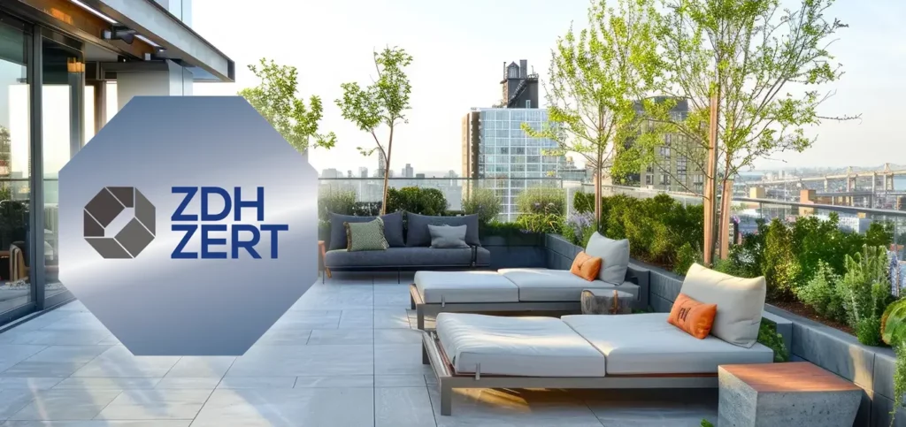 ZDH ZERT zertifiziertes Panorama-Geländer – selbsttragend Dachterrasse